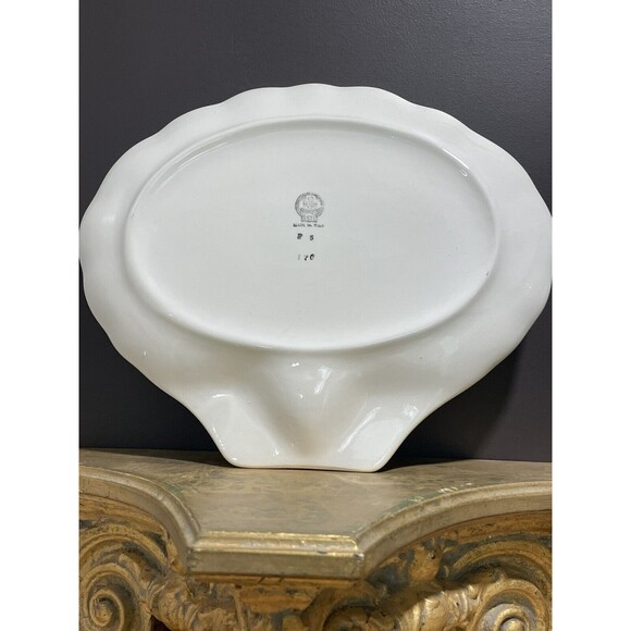 Este Ceramiche Italy Scallop Cream Porcelain Shell plate 9” X 8” P6 176 - Picture 3 of 3